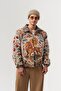 Royalcrest Tapestry Fabric Lion Patterned Men's Coat with Snap Fasteners