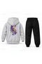 Kpop Demon Hunters Rumi Portrait Printed Children's Hooded Tracksuit Set