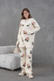 Women's Bead Embroidered Knitwear Cardigan Wide Leg Pants Two-Piece Set