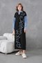 Women's Embroidered Shirt Collar Denim Long Sleeve Knitwear Dress - 2