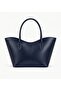 Navy Blue Shk284 Large Volume, Zippered, Oversized, Shopper Shoulder Bag - 5