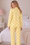 Luxury Suede Long Sleeve Buttoned Patterned Women's Pajama Set - 3