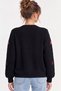 Black Front-Tie Floral Embroidered Knit Cardigan - 5
