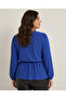 Plus Size Double Breasted Collared Blue Blouse - 2
