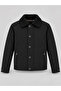Men's Fur Collar Quilted Coat Jacket Black 4322Dngr