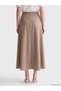 Özmarka New Season Brown Belted A-Line Pencil Skirt - 4