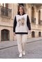 Women's Plus Size Hooded Sweatshirt Embossed Printed Floral Pattern Black - 6