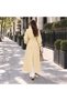 Women's Oversize High Collar Snap Fastener Belted Long Trench Coat Mta2062 - 4