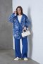 Women's Embroidered Sleeve Striped Knitwear Cardigan Pants Two-Piece Set - 2