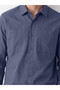 Özmarka New Season Indigo Regular Fit Gabardine Men's Shirt - 3