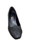 K-262 Black Satin Textured Square Short Heeled Stone Shoes'Heel 5.5 cm' - 5