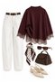 Premium Lace Detailed Knitwear Women's Sweater - Plum - 3