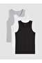 Vizyon New Season Gray U-Neck Combed Cotton Men's Undershirt 3-Pack