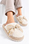 Women's Plush, Bowknot, Soft Sole Winter House Slippers