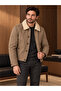 Men's Fur Collar Quilted Coat Jacket Mink 4322Dngr - 3