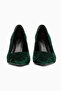 Marcella Green Satin Textured Pointed Toe Women's Heeled Shoes - 5
