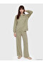 Vizyon New Season Khaki Stripe Detailed Soft Touch Women's Sweatpants