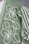 Women's Embroidered Sleeve Striped Knitwear Cardigan Pants Two-Piece Set - 7