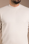 Men's Beige Half-Neck Soft Sweatshirt - 3