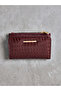Özmarka New Season Burgundy Crocodile Patterned Women's Wallet