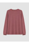 Özmarka New Season Pink Crew Neck Embroidered Gathered Blouse - 2