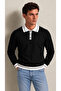 Men's Polo Neck Ribbed Slim Fit Knitwear Sweater - 3