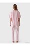 Ozmarka New Season Pink Crew Neck Printed Women's Pajama Set - 4