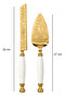 White Handle Gold Color Cake Cutting Knife and Serving Spatula Set of 2 - 2