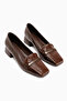 Verna Brown Patent Leather Crocodile Detailed Women's Heeled Shoes - 3