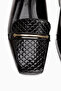 Verna Black Patent Leather Crocodile Detailed Women's Heeled Shoes - 4