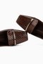 Verna Brown Patent Leather Crocodile Detailed Women's Heeled Shoes - 4