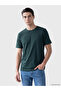 Vizyon New Season Green Crew Neck Combed Cotton Men's T-Shirt