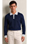 Men's Polo Neck Ribbed Slim Fit Knitwear Sweater - 5