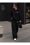 Unisex Women's and Men's Minimal Nope Printed Winter Sweatshirt and Baggy Sweatpants Set
