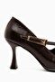 Sonja Brown Belted Women's Heeled Shoes - 6