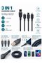 Super Fast Charging 3-in-1 USB Data Cable 1.2M – Multi-Connector Charging & Data Sync Cable for USB-C, Lightning & Micro-USB Devices - 7