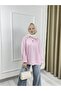 121 Women's Shirt Collar and Striped Trim Slit Sleeve Relaxed Fit Tunic / Top - 3