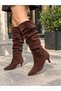 Women's Oslo Brown Suede 6 cm Heeled Bellows Stylish Style Daily Comfortable Boots - 2