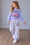 Girl's Happy Day Car Printed Top and Striped Pants Set - 4