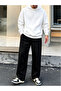 Men's Unprinted Hooded Pocket Top Wide Leg Bottom Tracksuit Set - 2