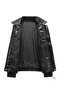Oversized Men's Black Leather Jacket - 3