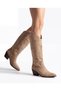 Women's Mink Suede Embroidered Western Adalina Cowboy Boots - 4