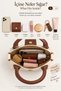 Cream Brown Soft Faux Leather Small Bag with Snap Closure Detail and Cross Strap with Zipper - 5