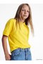 Vizyon New Season Yellow Polo Collar Girls' Pique T-Shirt - 3