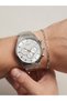 Men's Wristwatch with Bracelet Gift Steel Band Black Dial Chronograph Look Quartz Watch Frn47