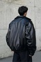 Oversized Men's Black Leather Jacket - 7