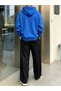 Men's Unprinted Hooded Pocket Top Wide Leg Bottom Tracksuit Set - 3