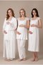 Women's Ecru Lace Maternity Nightgown and Pajama Set with Easy Nursing Features - 2