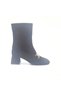 Black Suede Women's Boots with Gold Accessories, 5 cm Heel, Genuine Leather Lining, Zippered Boots - 2