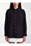 Özmarka New Season Black Oversize Muslin Women's Shirt - 3